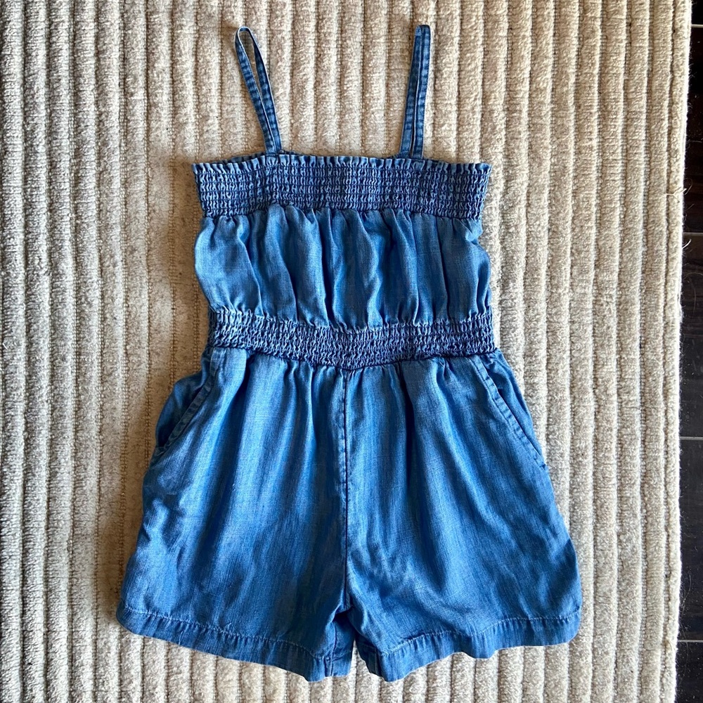 Gap kids chambray denim romper, Girls size S, EUC